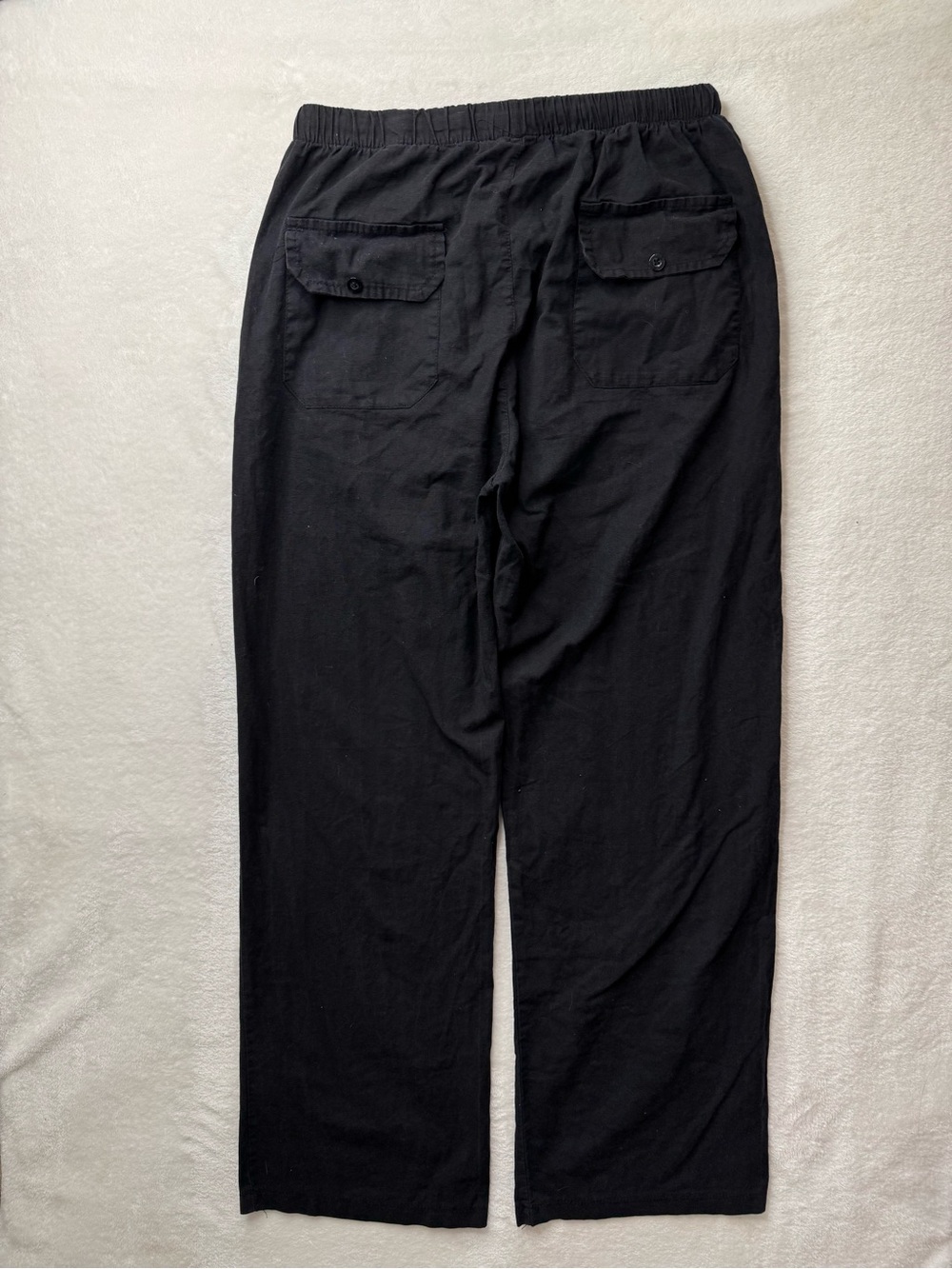 Black Drawstring Casual Pants, Trousers size Medium - Picture 10 of 11